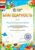 Благодарность за активную помощь при проведении Международного конкурса "Круговорот знаний" Благодарность за активную помощь при проведении Международного конкурса "Круговорот знаний"